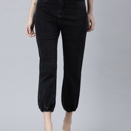 ZHEIA Women Black Dark Shade Relaxed Fit Jeans-image-60