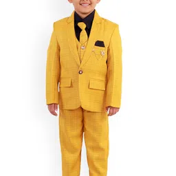 BAESD Boys 5-Piece Checked Single-Breasted Suit-image-20