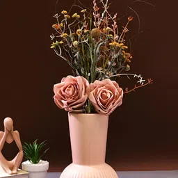 Aura Peach Textured Ceramic Flower Vase-image-29