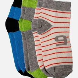 Bodycare Boys Pack Of 3 Patterned Cotton Ankle-Length Socks-picture-26