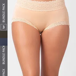 FashionRack Women Pack Of 3 Assorted Cotton Hipster Briefs-picture-46