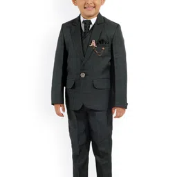 BAESD Boys Checked Single-Breasted 5-Piece Suits-image-86