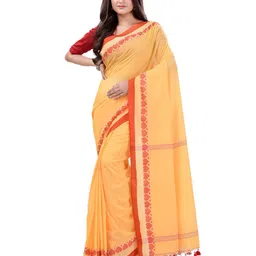 DESH BIDESH Bengali Pure Cotton Handloom Taant Saree-19