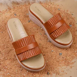 ICONICS Tan Flatform Heels-41