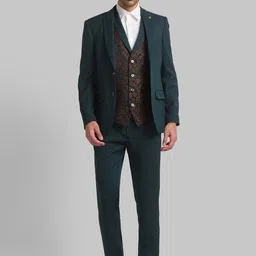 Raymond Men Single-Breasted Three-Piece Formal Suit-picture-14