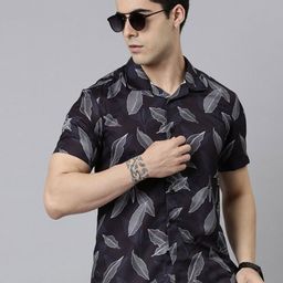 Bushirt Men Black Comfort Printed Casual Shirt-image-24