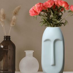 GW CREATIONS Blue Face Flower Vases-48