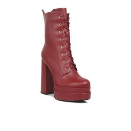 London Rag Women Block Heeled Winter Boots-22