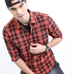 KETCH Men Slim Fit Checked Casual Shirt-picture-7
