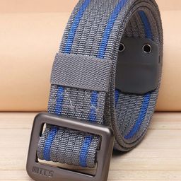 ZORO Men Grey Striped Belt-image-61