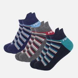 Pepe Jeans Men Pack Of 3 Anti Microbial Ankle Length Socks-41