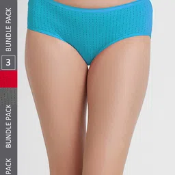 FashionRack Women Pack Of 3 Assorted Printed Cotton Hipster Briefs-image-98