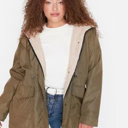 Trendyol Hooded Neck Long Sleeves Parka Jacket-picture-55