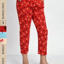 BAESD Girls Pack Of 3 Conversational Printed High Rise Pure Cotton Capris-image-61