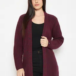 CREATIVE LINE Self Design Woollen Knitted Overcoat-picture-12