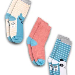 Dollar Socks Kids Pack Of 3 Assorted Patterned Cotton Calf -Length Socks-image-59