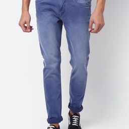 Cantabil Men Blue Heavy Fade Jeans-image-13
