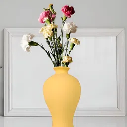 LASAKI Apsara Yellow Ceramic Flower Vase-picture-43