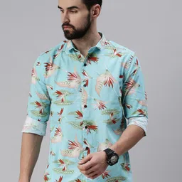 SHOWOFF Floral Printed Comfort-Fit Cotton Casual Shirt-image-42