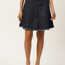 Xpose High-Rise Denim Stretchable A-Line Skirt-picture-54