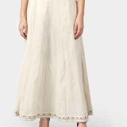 DART STUDIO Woven Design Jacquard Pure Cotton Maxi Skirt-28