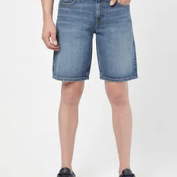 Passion Men Mid-Rise Washed Cotton Denim Shorts-image-49