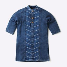 TALES & STORIES Boys Blue Striped Kurta-image-23