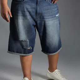 Freeform by High Star Men Washed Pure Cotton Denim Shorts-21