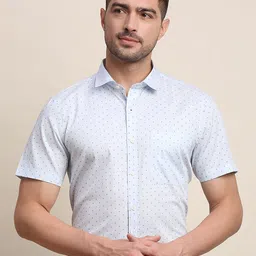 INVICTUS Original Slim Fit Micro Ditsy Printed Pure Cotton Formal Shirt-image-26