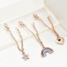 JOKER & WITCH Women Rose Gold-Toned & White Set Of 3 Stone Studded Watch Charm-23