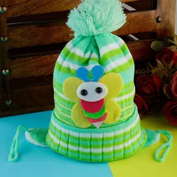 PASSION PETALS Infants Striped Applique Woolen Beanie Cap-image-27