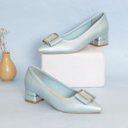 Sherrif Shoes Pointed Toe Block Pumps with Bows-12