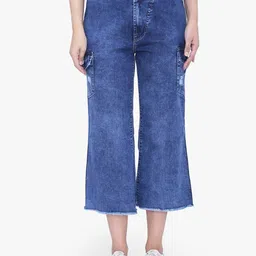 FCK-3 Women Blue Bootilicious Wide Leg High-Rise Light Fade Acid Wash Stretchable Jeans-picture-34