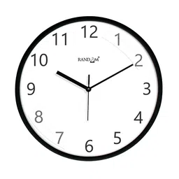 RANDOM White & Black Round Contemporary Wall Clock-57