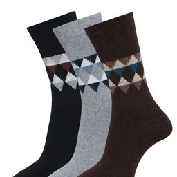 Dollar Socks Men Pack Of 3 Assorted Woolen Calf Length Socks-image-71