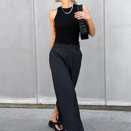 MIAKEE Striped Straight Maxi Skirt-image-50