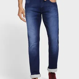 ColorPlus Men Blue Tapered Fit Heavy Fade Stretchable Jeans-17