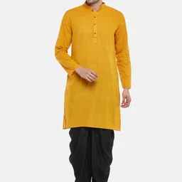 indus route by Pantaloons Men Mustard Yellow Kurta-image-14