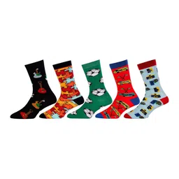 RC. ROYAL CLASS Kids Pack Of 5 Patterned Organic Cotton Calf-Length Socks-10