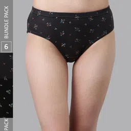 DIXCY SCOTT Slimz Women Pack Of 6 Assorted Printed Cotton Hipster Briefs-image-66