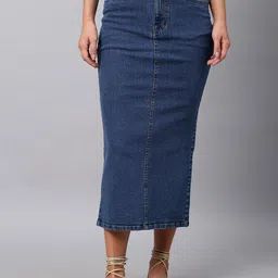 Chemistry Midi-Length Pencil Denim Skirt-51