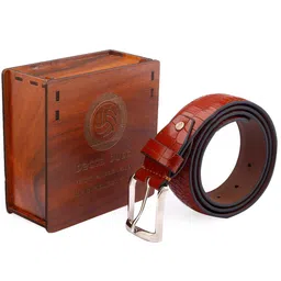 bacca bucci Men Textured Leather Belt-image-24