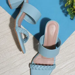 ICONICS Blue Block Heels-57
