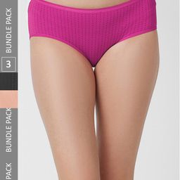 FashionRack Women Pack Of 3 Assorted Printed Cotton Hipster Briefs-image-95