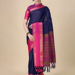 KALINI Checked Zari Mysore Silk Saree-image-31