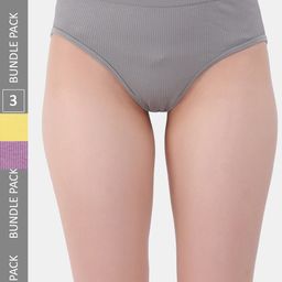 Amour Secret Women Pack Of 3 Striped Anti-Bacterial Hipster Briefs-picture-1