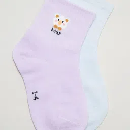 J Style Kids Set of 2 Patterned Ankle-Length Socks-18