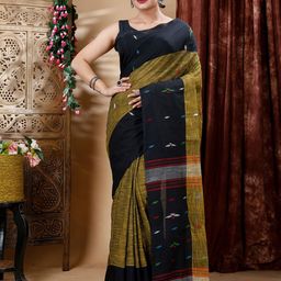 Bong ButiQ Woven Design Pure Cotton Khadi Saree-image-78