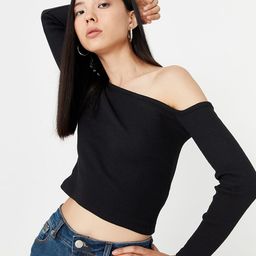Trendyol Women Black One Shoulder Crop Top-image-50