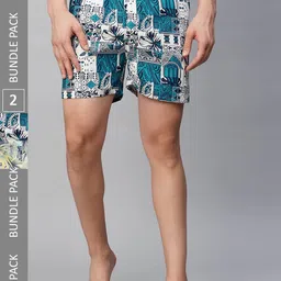 URBAN SCOTTISH Men Pack of 2 Mid-Rise Comfort Fit Printed Pure Cotton Boxers-image-29